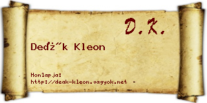 Deák Kleon névjegykártya