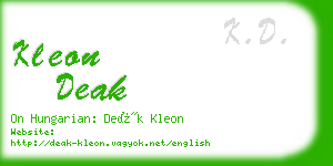 kleon deak business card